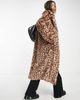 VIOLET ROMANCE Violet Romance longline faux fur coat in leopard print-Multi - 2