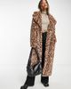 VIOLET ROMANCE Violet Romance longline faux fur coat in leopard print-Multi - 4