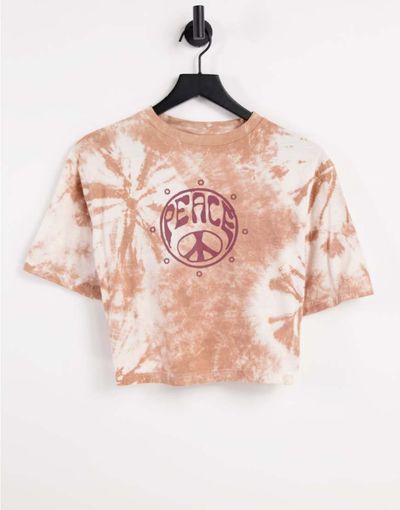 VIOLET ROMANCE Violet Romance tie-dye Peace print T-shirt-Orange