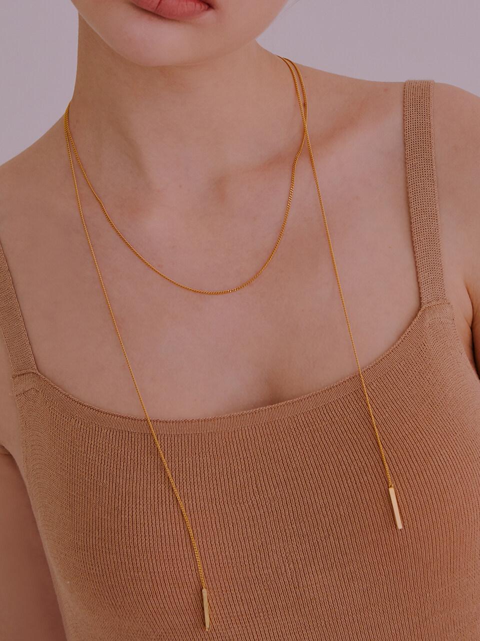 viollina Chain Drop Necklace Gold