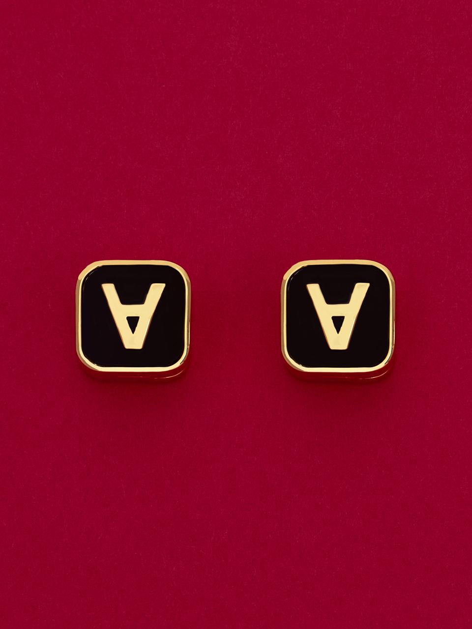 viollina Cube Logo Earrings_Black