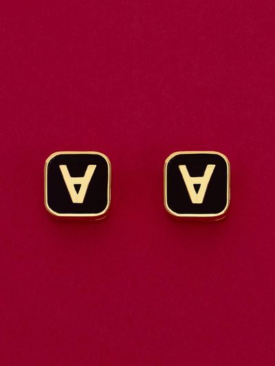 viollina Cube Logo Earrings_Black