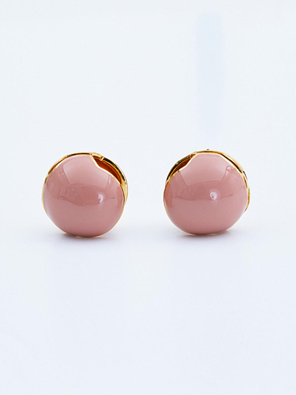 viollina Enamel Ball Earrigns Pink