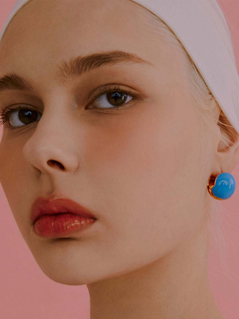 viollina Enamel Ball Earring Turq