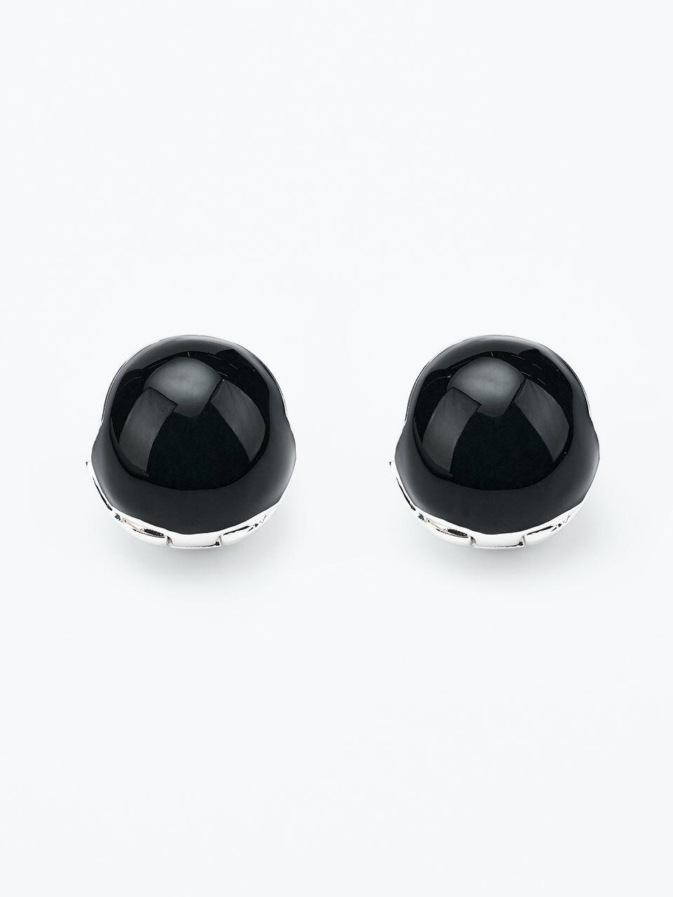 viollina Enamel Ball Earrings_Black_2colors