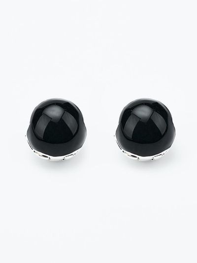 viollina Enamel Ball Earrings_Black_2colors