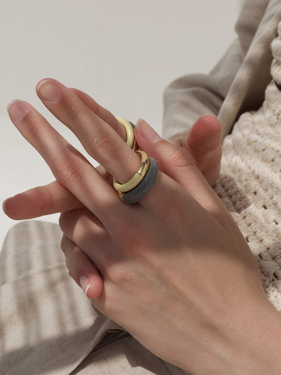 viollina Gelato Ring Set (Gray / Yellow)