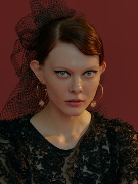viollina Hoop With Ball Drop Earrings_Crystal