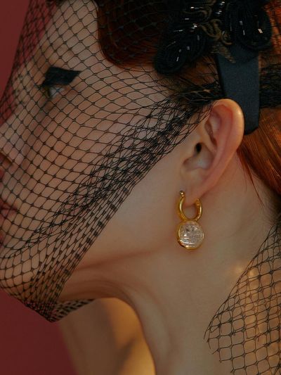 viollina Hoop With Ball Earrings Crystal