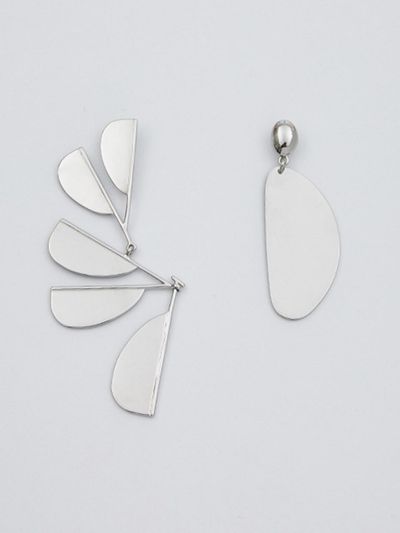 viollina Metal Wings Earrings Silver