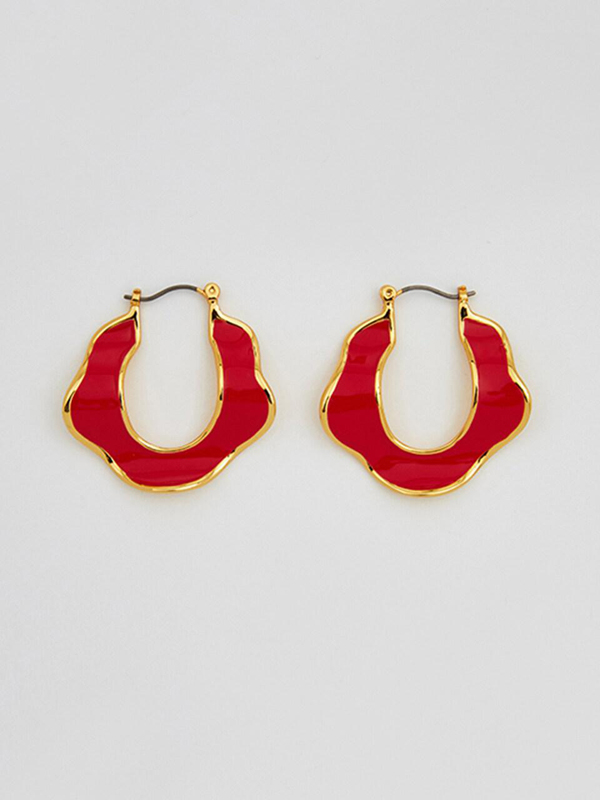 viollina Petals Hoop Earrings_Red