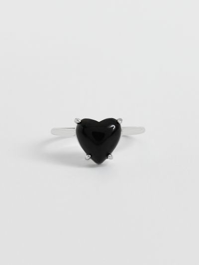 viollina Petite Heart Ring_Black
