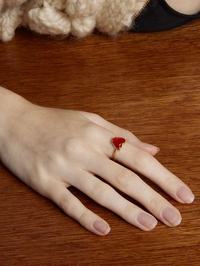 viollina Petite Heart Ring_Red