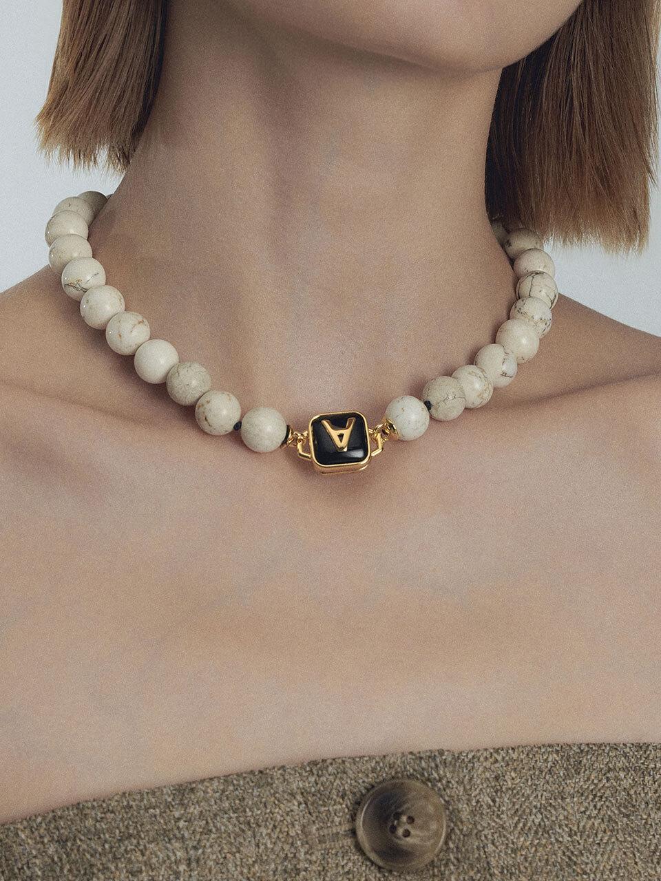 viollina Pine Chalk Necklace_12mm