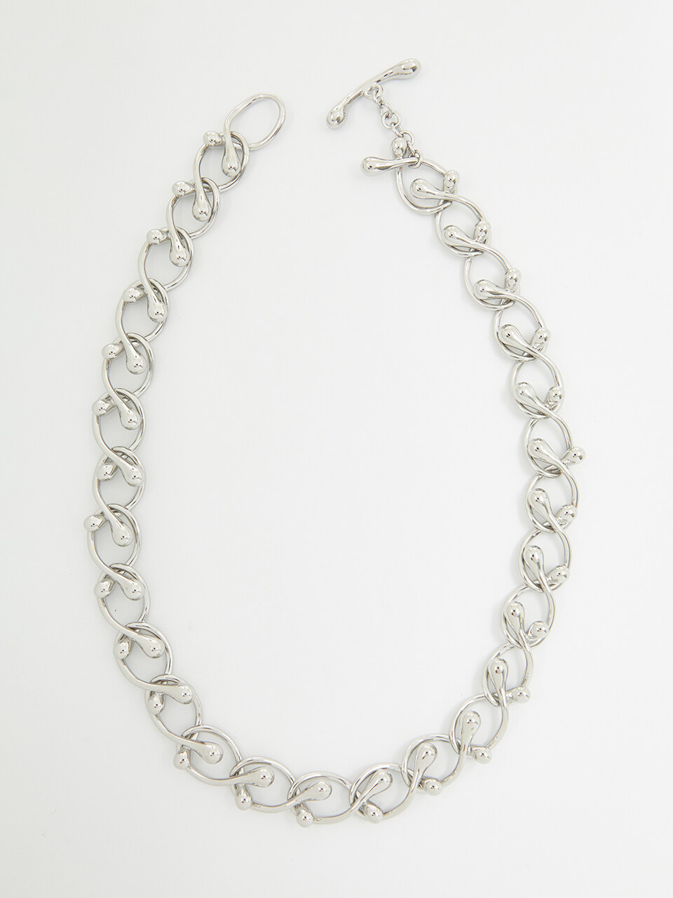 viollina Tear Drop Chain Necklace_Silver