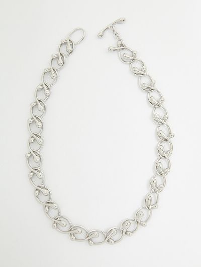 viollina Tear Drop Chain Necklace_Silver