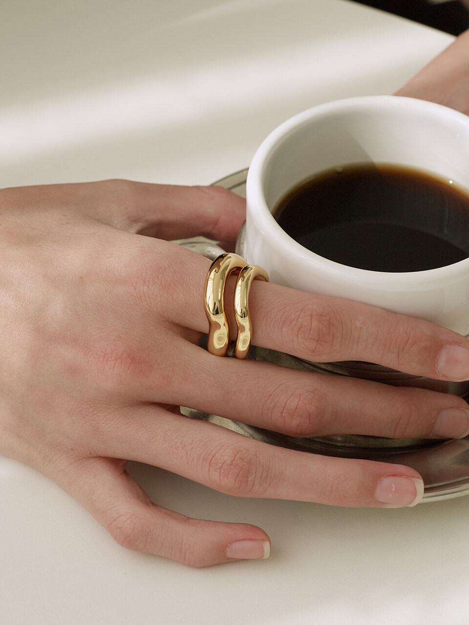 viollina Wave Link Ring Set (Gold)