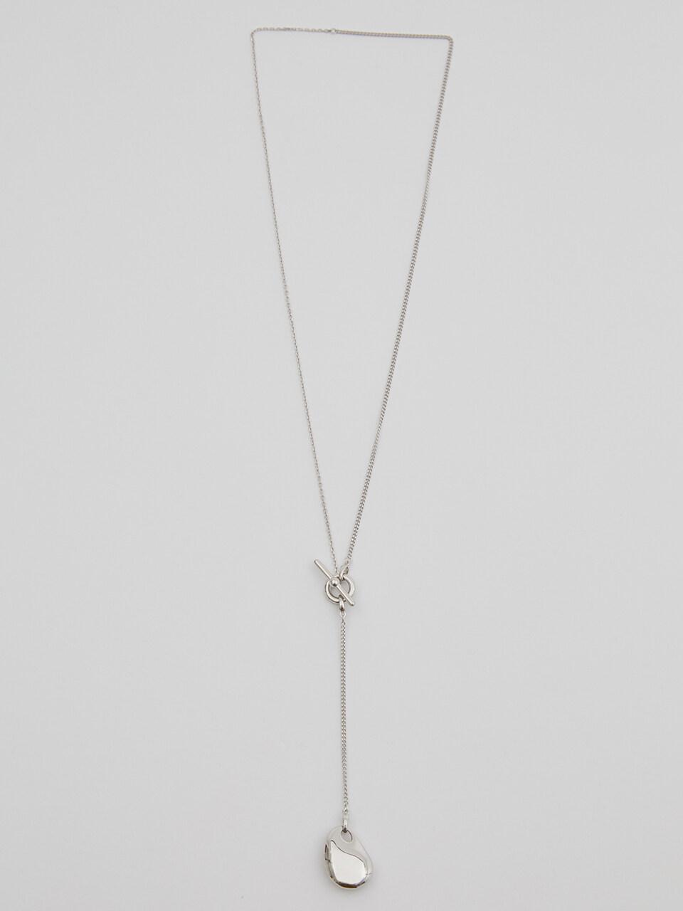 viollina Y Style Tear Drop Necklace_Silver
