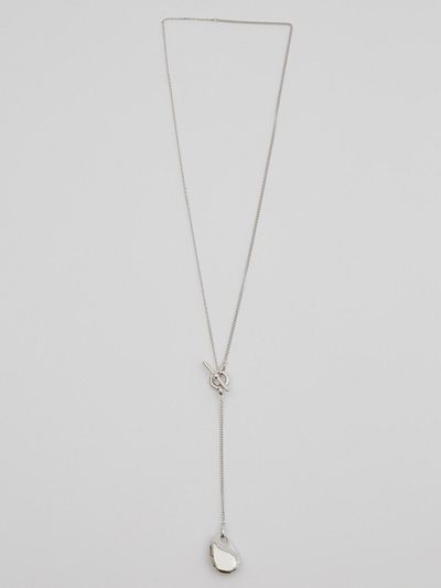 viollina Y Style Tear Drop Necklace_Silver