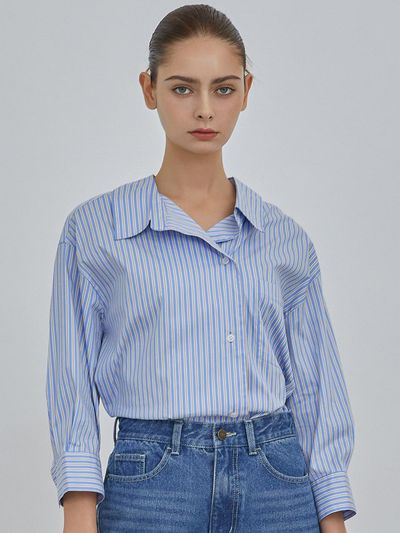 VISIT IN NEWYORK Back Slit Shirt Blouse (VA8SS7W)