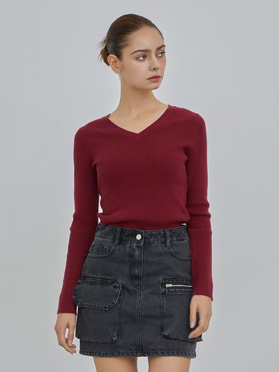 VISIT IN NEWYORK Out Pocket Denim Mini Skirt (VA9DS30)
