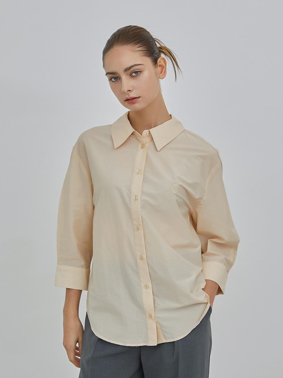 VISIT IN NEWYORK Three-quarter Sleeve Shirt Blouse (VA7SS90)