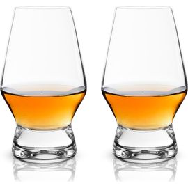 Viski Viski Raye Crystal Footed Scotch Glasses Set of 2