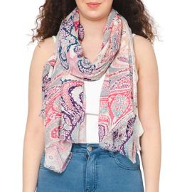 Vismaya Vismaya Paisley Fringe Georgette Scarf