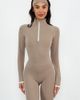 Vitality Vitality Cloud II Fitted Half Zip Top in Cashew Contrast, Women's at Urban Outfitters - 3