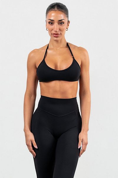 Vitality Vitality Cloud II Micro Halter Bra in Midnight, Women's at Urban Outfitters