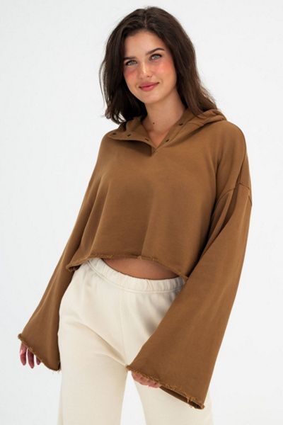 Vitality Vitality Homebody Bell Sleeve Top in Crocodile Washed, Women's at Urban Outfitters