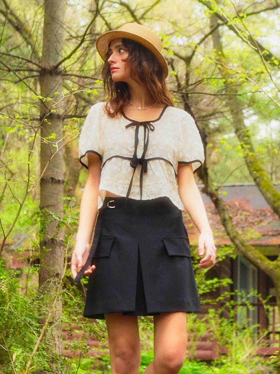 VITALSIGN Pocket A-Line Mini Skirt_Black