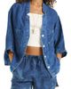 Vitamin A® Vitamin A® Jaida Organic Cotton & Linen Denim Cover-Up Shirt - 1