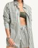 Vitamin A® Vitamin A® Nadia Stripe Oversize Organic Cotton Cover-Up Shirt - 1