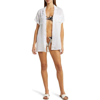 Vitamin A® Vitamin A® Playa Pocket Linen Cover-Up Button-Up Shirt