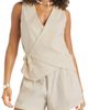 Vitamin A® Vitamin A® Valencia Wrap Organic Cotton & Linen Blend Cover-Up Top - 1
