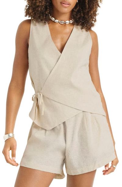 Vitamin A® Vitamin A® Valencia Wrap Organic Cotton & Linen Blend Cover-Up Top