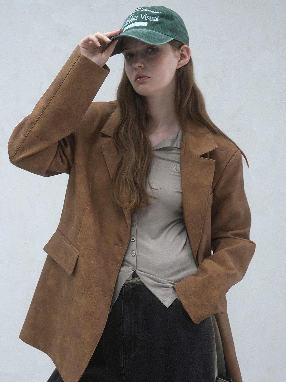 vivacious Beau Leather Jacket CAMEL
