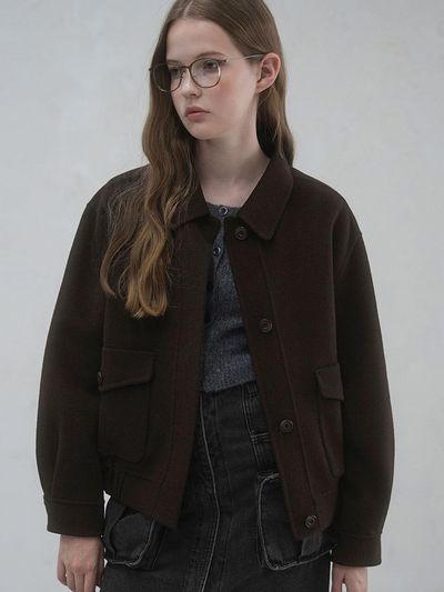 vivacious Bene Handmade Wool Jacket BROWN