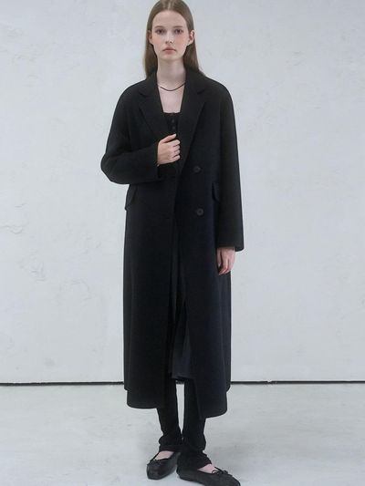 vivacious Bordo Handmade Wool Coat BLACK
