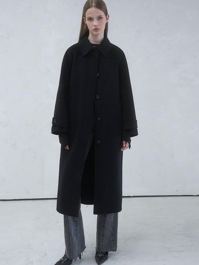 vivacious Louvre Handmade Wool Coat BLACK