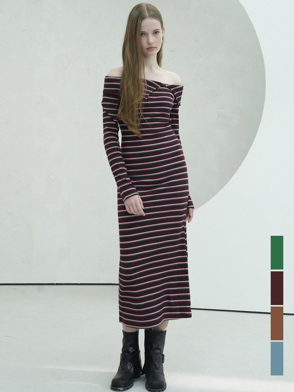 vivacious Lovely Stripe Long Dress - 4COL
