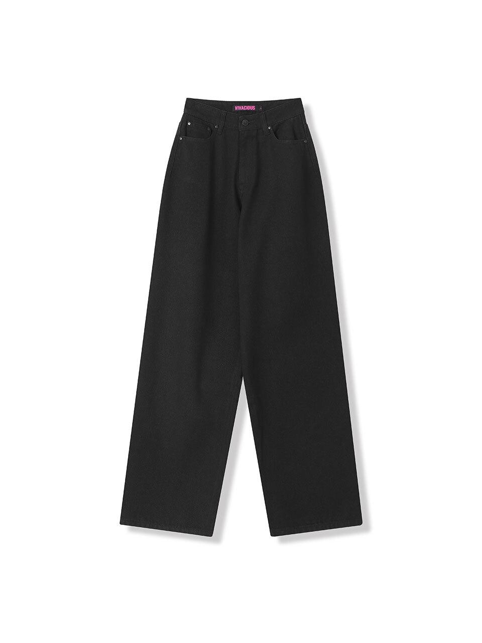 vivacious Minimal Straight Jeans - Black