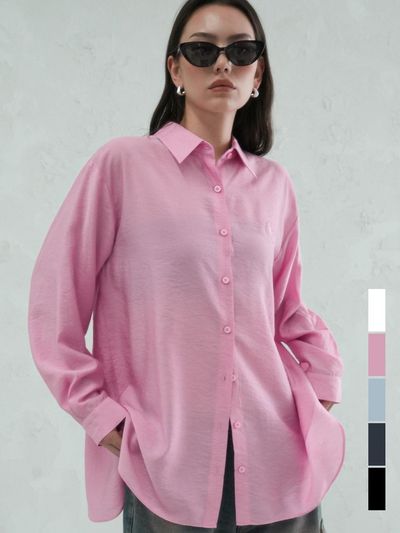 vivacious Minou Back Slit Shirt - 5COL