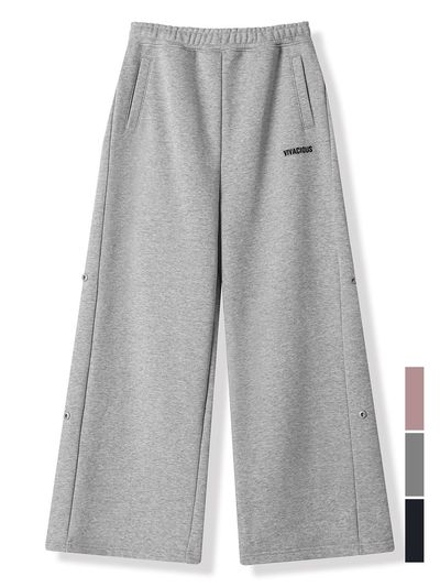 vivacious Snap Wide Pants - 3COL