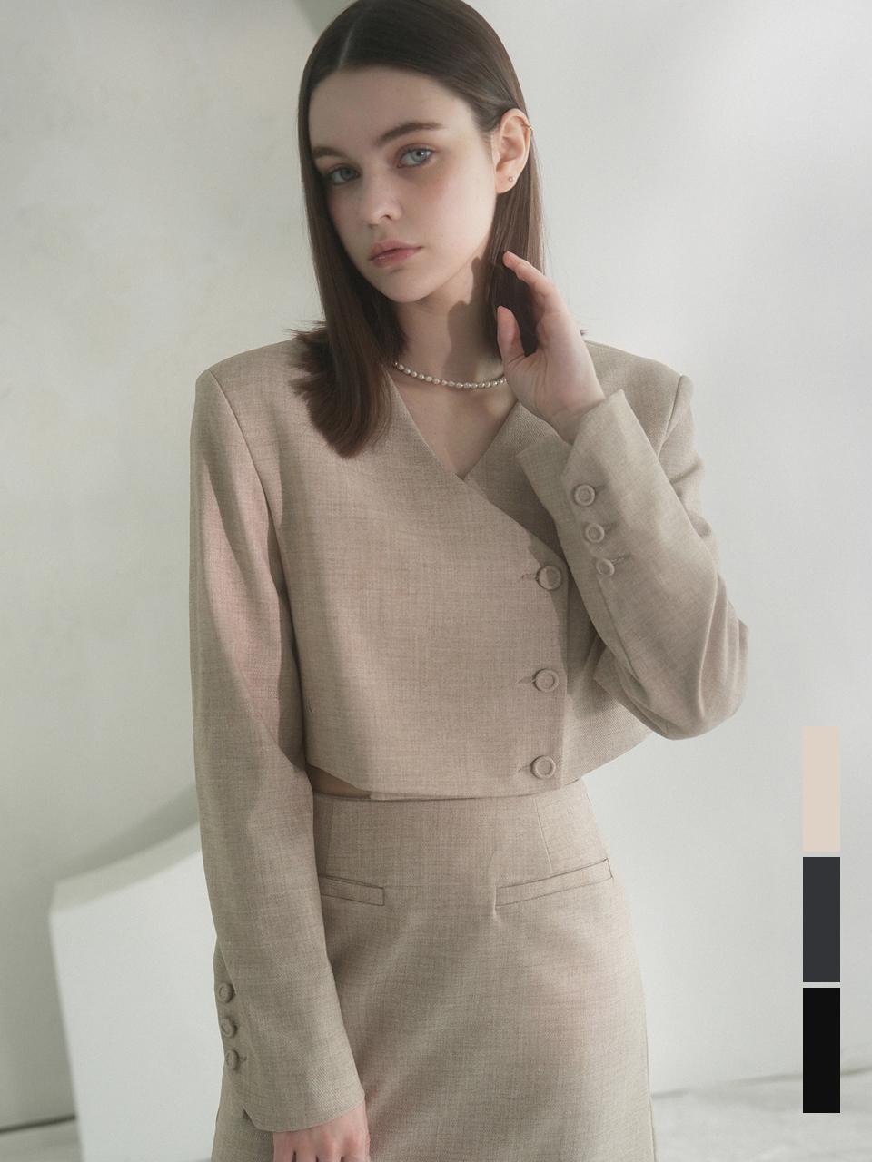 vivacious Y - neck Crop Jacket - 3COL