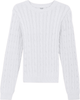 Vivid Vivid Cable Knit Ribbed Neck Sweater - 1