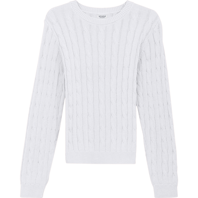 Vivid Vivid Cable Knit Ribbed Neck Sweater