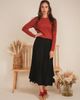 Vivid Vivid Cable Knit Ribbed Neck Sweater - 3