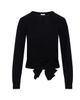 Vivid Vivid Crew Neck Bottom Tie Soft Knit Sweater - 1